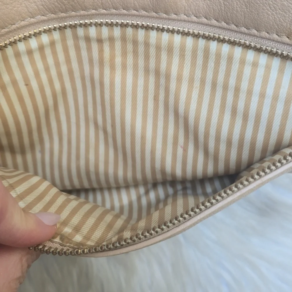 Vintage Kate Spade Beige Leather Shoulder Crossbody Street Bag tan